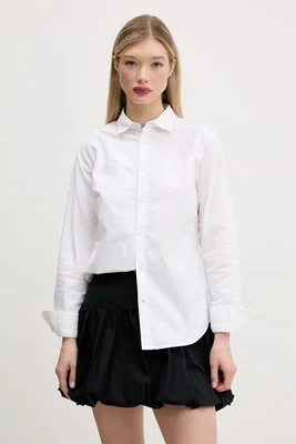 Bavlněná košile Superdry bílá barva, slim, s klasickým límcem, W4010473A-KKJ