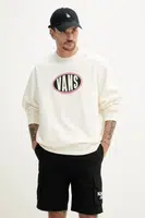 Bavlněná mikina Vans pánská, béžová barva, s potiskem, VN000HPQFS81