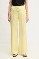 Kalhoty Ermanno Scervino dámské, žlutá barva, jednoduché, high waist, 56TP078EL1