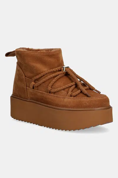 Semišové sněhule Inuikii Classic Low Platform žlutá barva, 1001.006.0012.660
