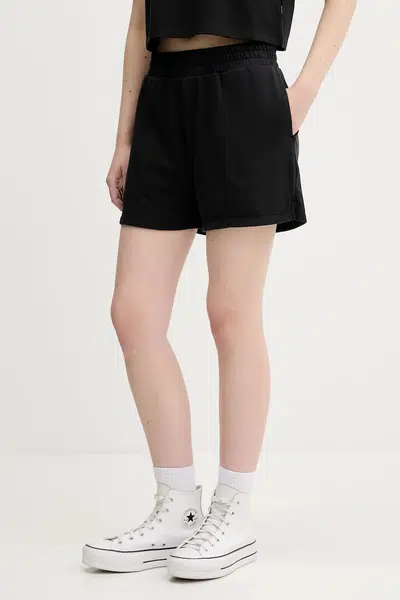 Kraťasy Converse dámské, černá barva, high waist, 10028417-A02