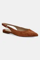 Semišové baleríny Lauren Ralph Lauren Londyn Slbck hnědá barva, s odkrytou patou, 802967746002