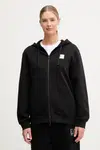 Mikina EA7 Emporio Armani dámská, černá barva, s kapucí, s aplikací, AF12116.7X000250