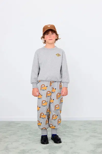 Dětské bavlněné tepláky Tinycottons DOGS SWEATPANT šedá barva, AW25-068