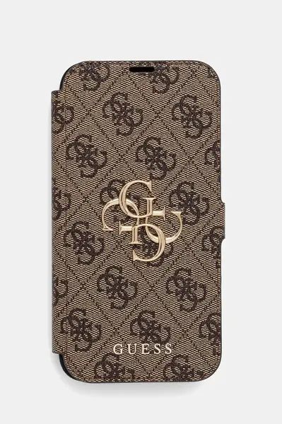 Obal na telefon Guess iPhone 15 Pro Max 6.7" hnědá barva, GUBKP15X4GMGBR