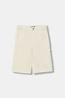 Dětské riflové kraťasy United Colors of Benetton béžová barva, nastavitelný pas, 481SCF04Z