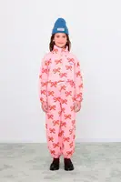 Dětské bavlněné tepláky Tinycottons WORMS SWEATPANT růžová barva, AW25-076