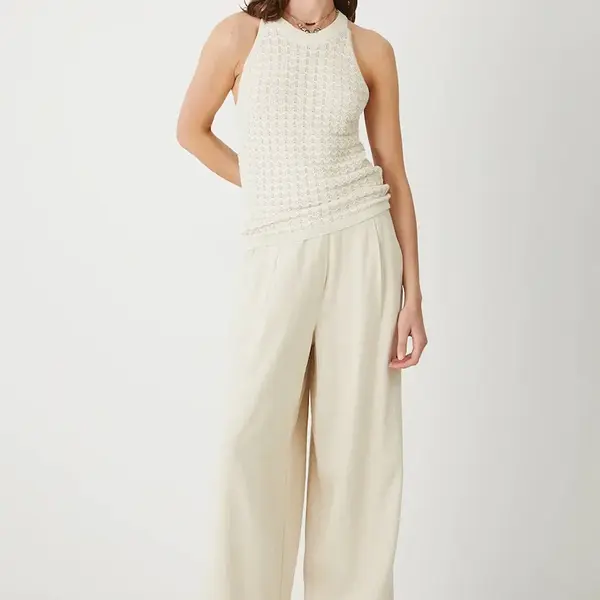 Kalhoty Medicine dámské, béžová barva, široké, high waist