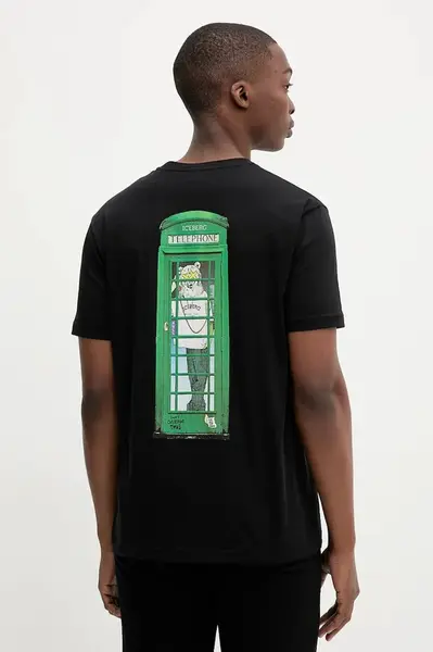 Bavlněné tričko Iceberg pánské, černá barva, s potiskem, F049 6325