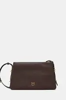 Kožená kabelka Pinko hnědá barva, 105161 A0QO