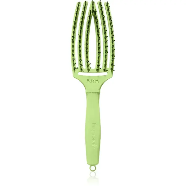 Olivia Garden Fingerbrush Boar & Nylon kartáč na vlasy s nylonovými a kančími štětinami Dolce Vita Green Pistacchio 1 ks