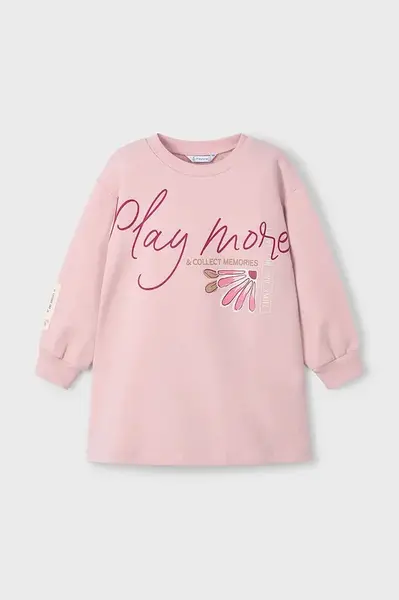 Dívčí šaty Mayoral růžová barva, mini, 4929