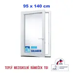 Plastové okno | 95x140 cm (950x1400 mm) | bílé | otevíravé i sklopné | levé