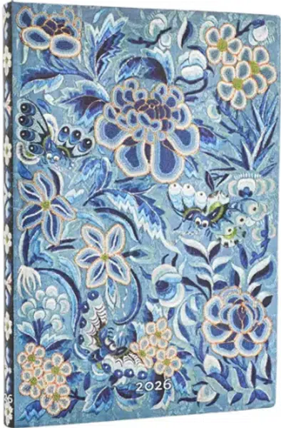 Diář Paperblanks 2026, Blue Willow - 12M, Midi, horizontální