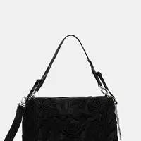 Kabelka Desigual ROMEO FLORAL TOTAL BL černá barva, 25WAXP41