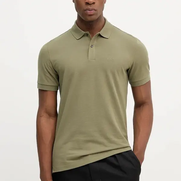 Bavlněné polo tričko BOSS Pallas černá barva, 50468362