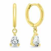 Brilio Silver Pozlacené kruhové náušnice s visacím zirkonem EA1189Y