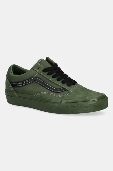 Semišové tenisky Vans Old Skool zelená barva, VN000D6W2031