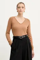 Svetr z vlněné směsi Silvian Heach DIEGOROSA dámský, hnědá barva, GPA25242MA