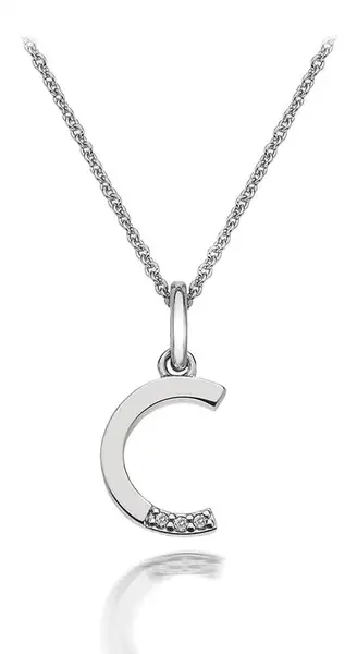 Hot Diamonds Náhrdelník Hot Diamonds Micro C Clasic DP403 (řetízek, přívěsek)