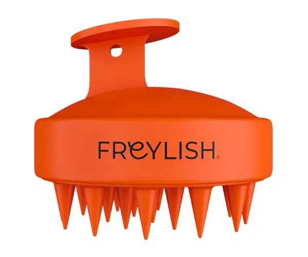 Masážní exfoliační kartáč na pokožku hlavy Freylish Massage Exfoliating Brush - oranžový + dárek zdarma