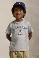 Bavlněné tričko Polo Ralph Lauren šedá barva, s potiskem, 322981178001
