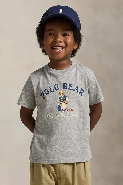 Bavlněné tričko Polo Ralph Lauren šedá barva, s potiskem, 322981178001