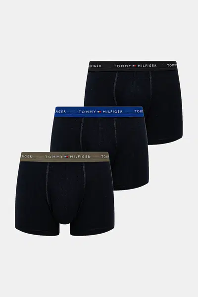 Boxerky Tommy Hilfiger 3-pack pánské, černá barva, UM0UM02765