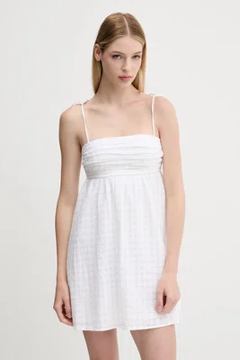 Bavlněné šaty Hollister Co. bílá barva, mini, KI359-5348