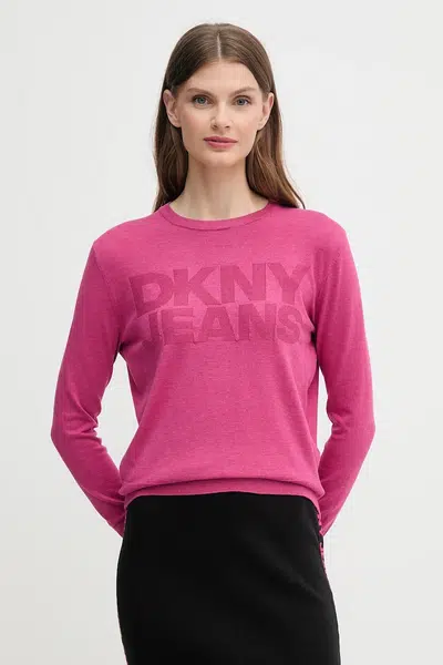 Svetr Dkny dámský, růžová barva, DJ5R0646