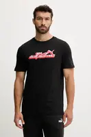 Bavlněné tričko Puma pánské, černá barva, 632111