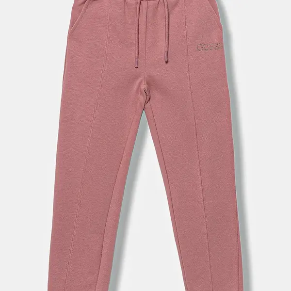 Dětské bavlněné tepláky Guess růžová barva, s aplikací, J5YQ17 KAV34