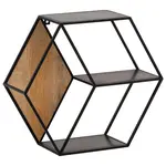 MID.YOU NÁSTĚNNÝ REGÁL, mangové dřevo, 60/52/20 cm