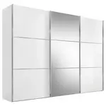 Moderano ŠATNÍ SKŘÍŇ SE ZRCADLEM, bílá, 298/222/68 cm