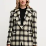 Blazer s příměsí vlny Liu Jo béžová barva, dvouřadový, MF5193 T079A