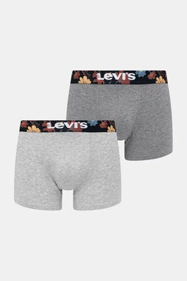 Boxerky Levi's 2-pack šedá barva, 37149-1117