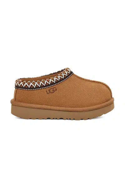 Dětské semišové papuče UGG T TASMAN II hnědá barva, 1019066T