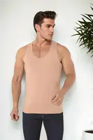 05355 Dewberry Mens Invisible Nude Color Undershirt-SKIN COLOR