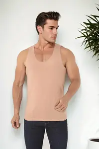 05355 Dewberry Mens Invisible Nude Color Undershirt-SKIN COLOR