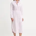 Bavlněné šaty Kenzo růžová barva, midi, FF62RO4049LU