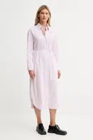 Bavlněné šaty Kenzo růžová barva, midi, FF62RO4049LU