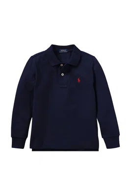Dětské bavlněné tričko s dlouhým rukávem Polo Ralph Lauren tmavomodrá barva, 322703634032
