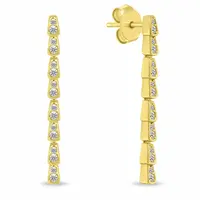 Brilio Silver Luxusní pozlacené visací náušnice se zirkony EA1191Y