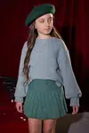 Dětská sukně Mayoral zelená barva, mini, áčková, 7902