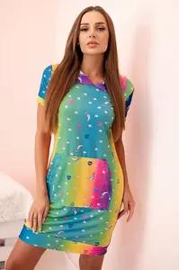 Kesi Dámské šaty na ramínkách s ozdobnými sponami béžová