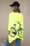 Mikina se žlutým neonovým potiskem na kolo