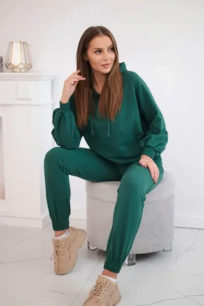 Mikina s kapucí zelené barvy