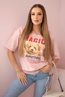 Halenka s potiskem Magic tmavě pudrově růžová