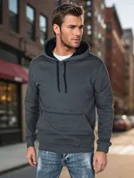 Bluza męska basic z kapturem ciemnoszara Dstreet