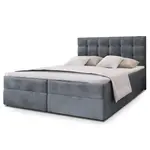 MASSENO AMERICKÁ POSTEL GLOS 180x200 cm, s matrací a úložným prostorem, šedá